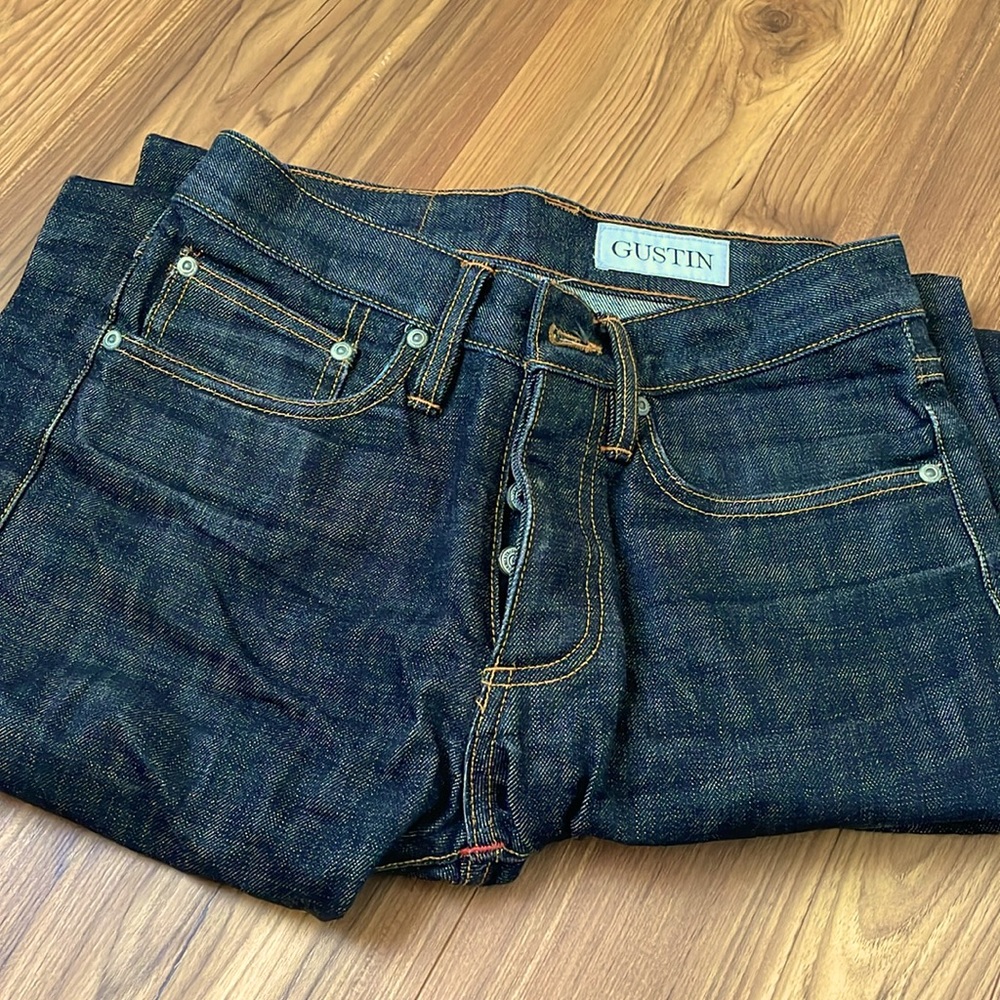 Gustin Japan Black 29 w. Japanese Selvedge Denim. Made in USA.
